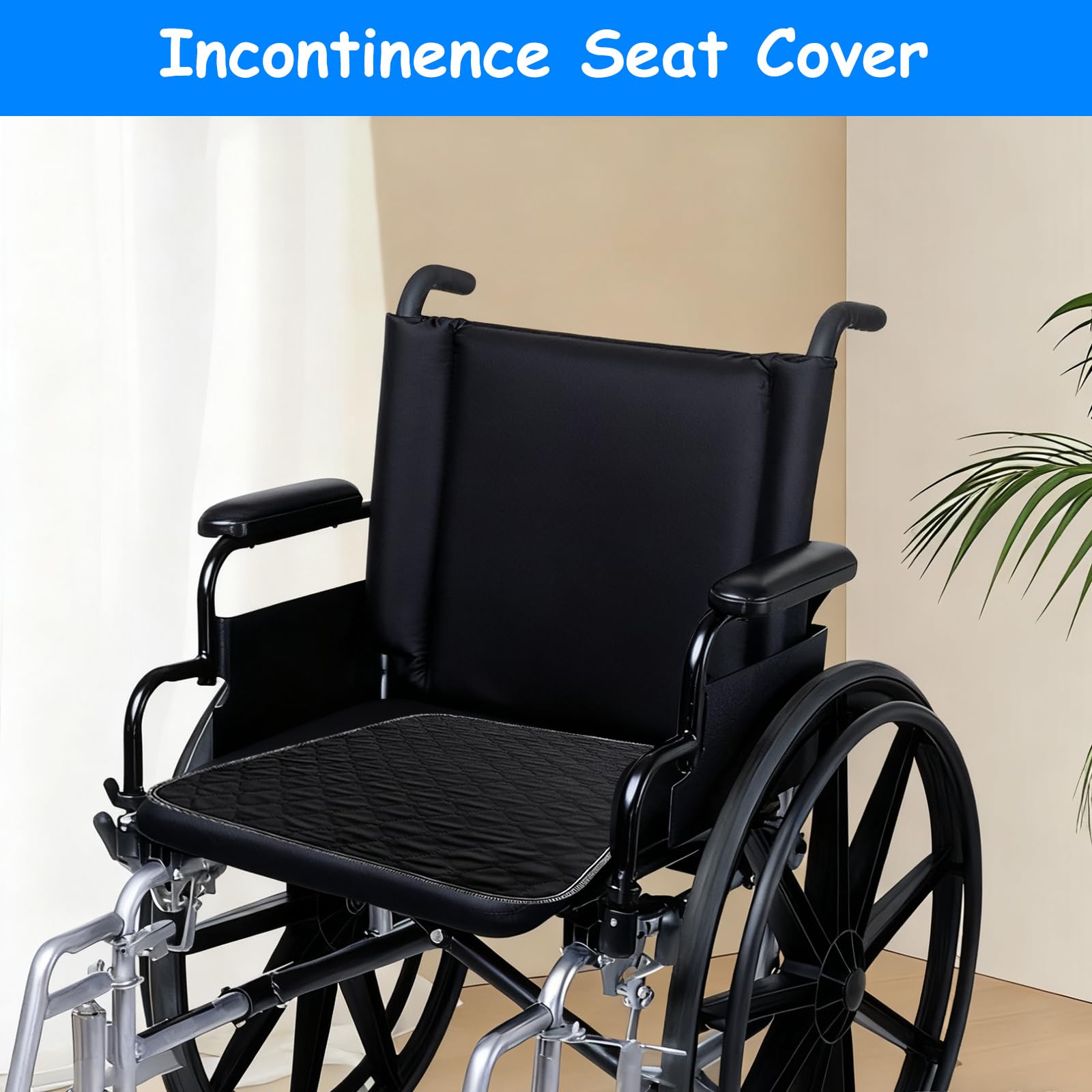 Lot de 3 Tapis d'Incontinence Lavables 50x50 cm Coussinets Incontinence Adulte Réutilisables Coussin de Protection Antidérapant pour Fauteuil Roulant, Lit, Canapé et Voiture