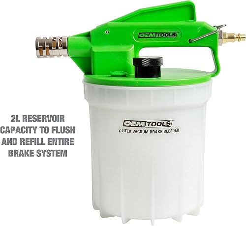 Miniatura 10 de OEMTOOLS Purgador de freno neumático 22505 1L con botella de recarga automática, kit de purga de frenos con kit de purga al vacío y botella de purga