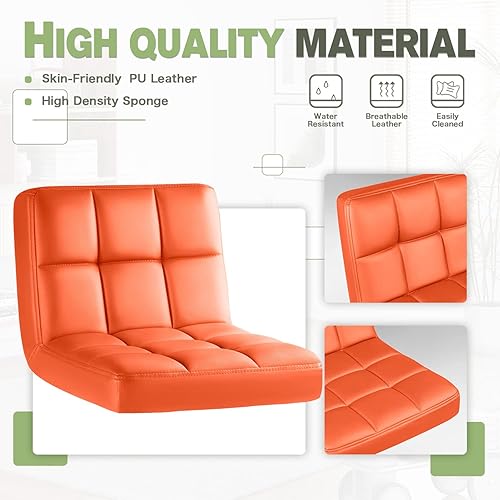 Miniatura 20 de Furmax - Taburete de bar moderno de piel sintética, giratorio, ajustable, taburete de bar hidráulico cuadrado, altura del mostrador, juego de 2