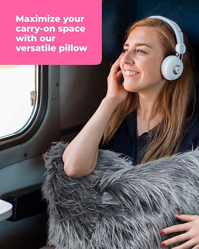 Miniatura 3 de Skywin Travel Pillow Case Cover - Airport Carry-On Travel Pillow Bag for Extra Room -20x25 in Carry-On Luggage for Convenience - Soft Fur Faux