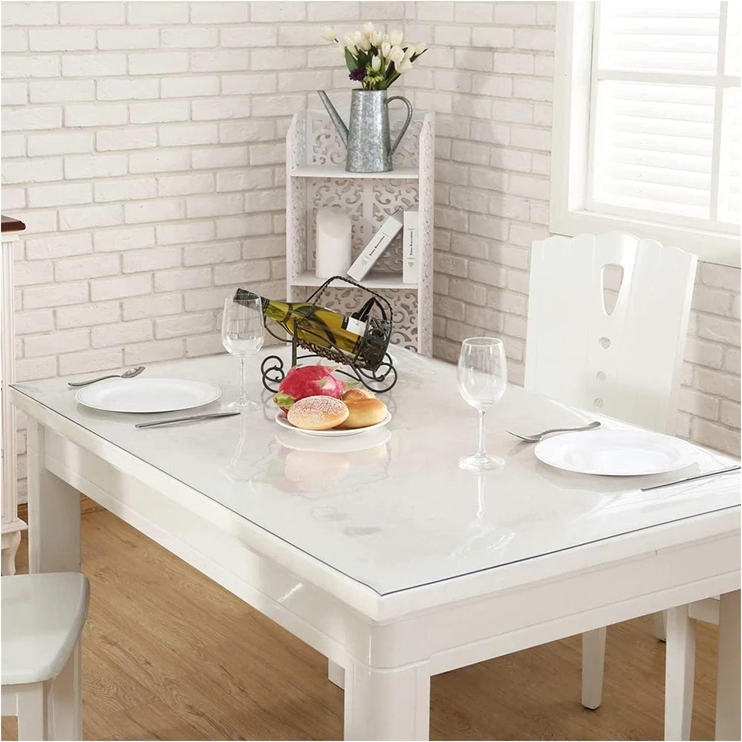 AWSAD PVC Table Cover Mat，1.5mm Thick PVC Transparent Mat, Used in Dining Room, Living Room, Kitchen, Can Be Wiped (Color : Clear, Size : 90x180cm)
