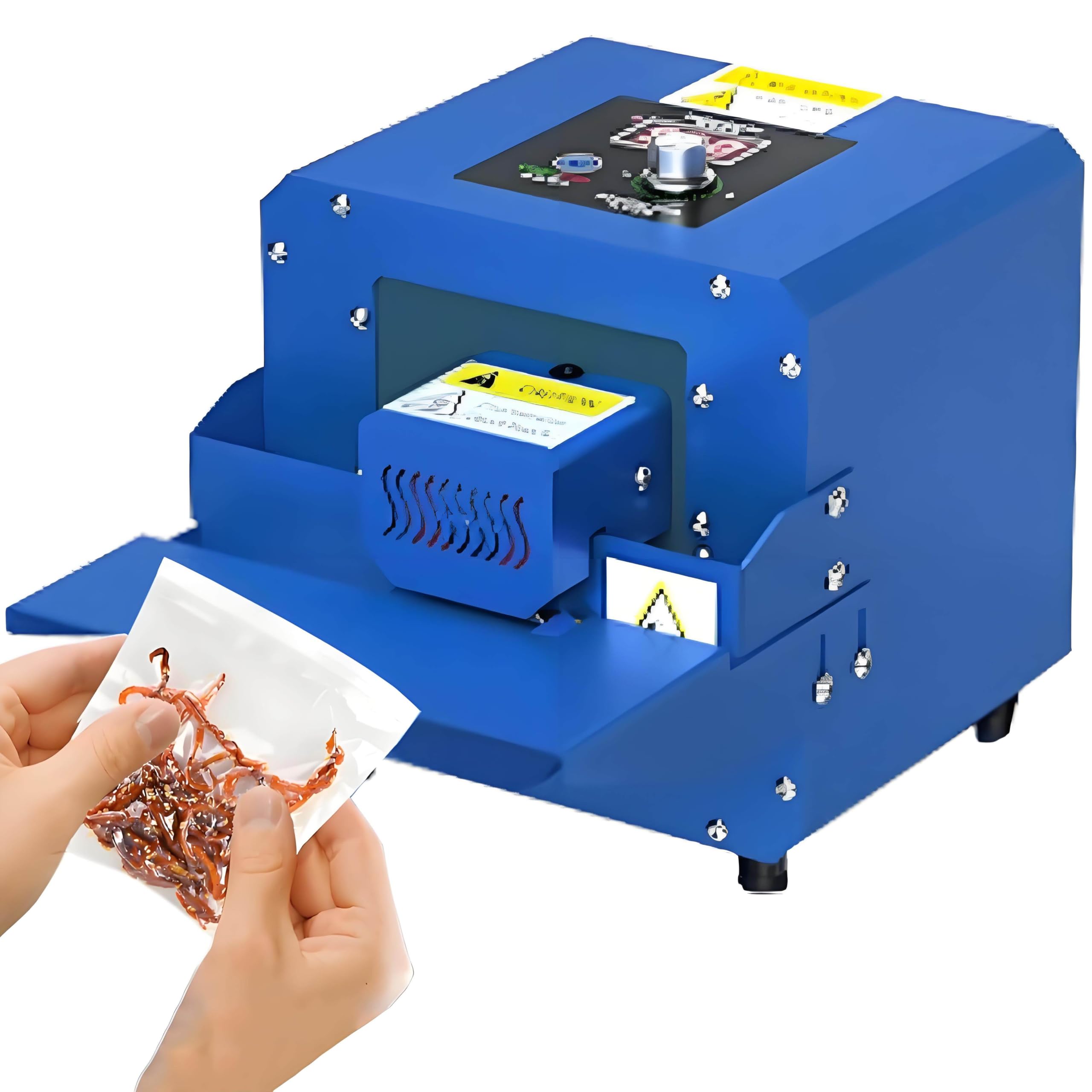 Selladora automática de Banda Continua, máquina envasadora automática con Rodillos, 5 m/min, para Bolsas de PVC, Bolsas de Aluminio y Bolsas de Papel Kraft.