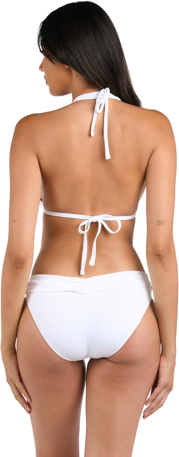 Island Goddess Rouched Halter Bikini Swimsuit Top - Image 2
