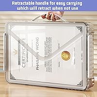 Vista 5 de Marte Vanci Plastic Storage Bin with Lid Portable Project Case with Handle Clear Storage Box File Document Protector Stackable Container for A4 Caja