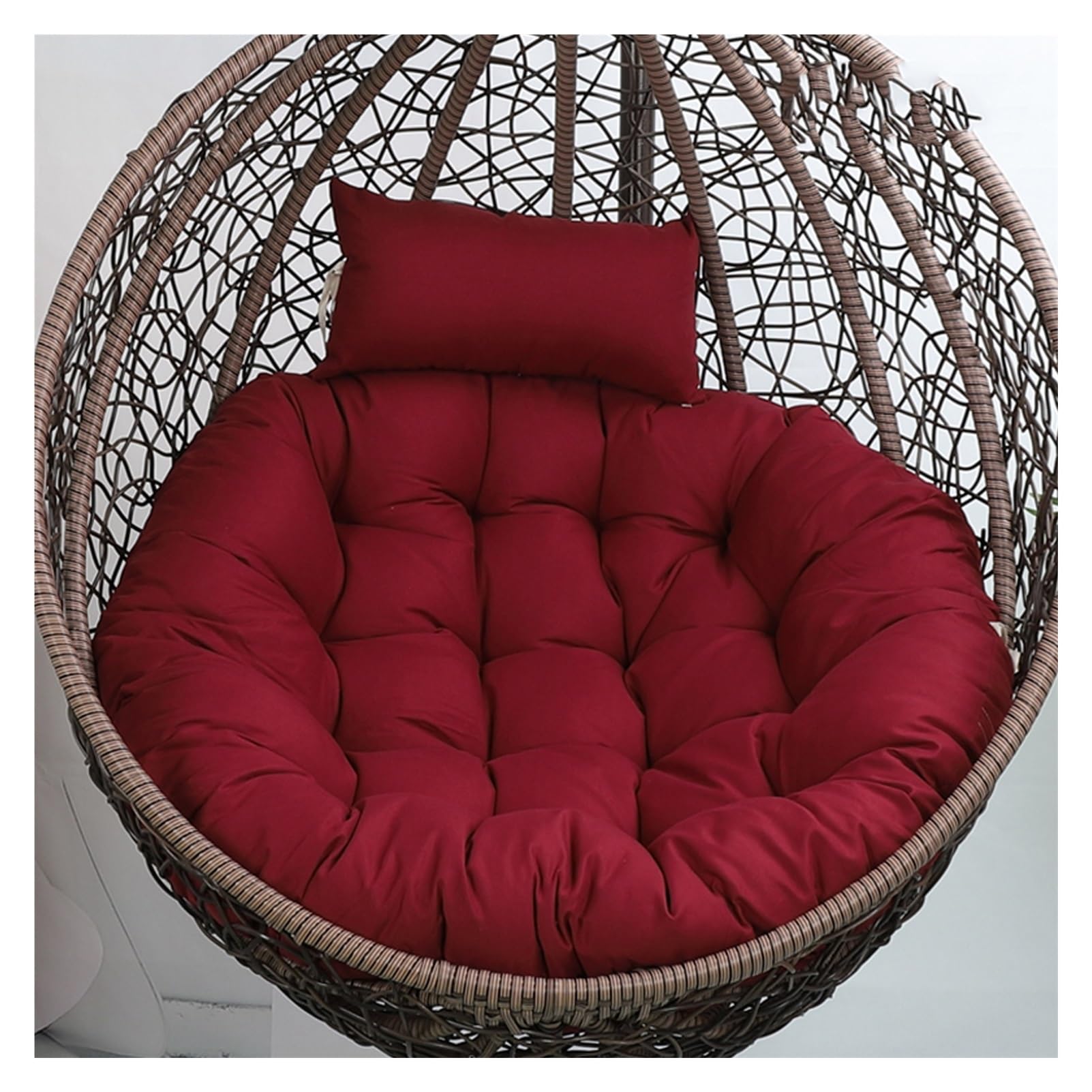 Indoor Egg Chair Cushion Replacement, Hanging Egg Chair Cushion with Pillow,Swing Chair Cushion, Hanging Basket Seat Cushion with Filling Cotton for Garden Patio Outdoor(Color 13,Diameter 120cm)