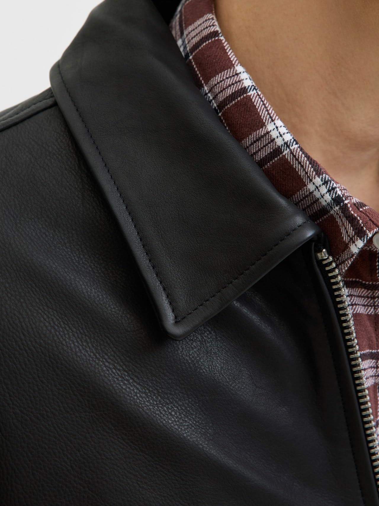 JACK & JONES Męska kurtka skórzana Jjecasablanca Ln, czarna, xx_l, czarny, XXL