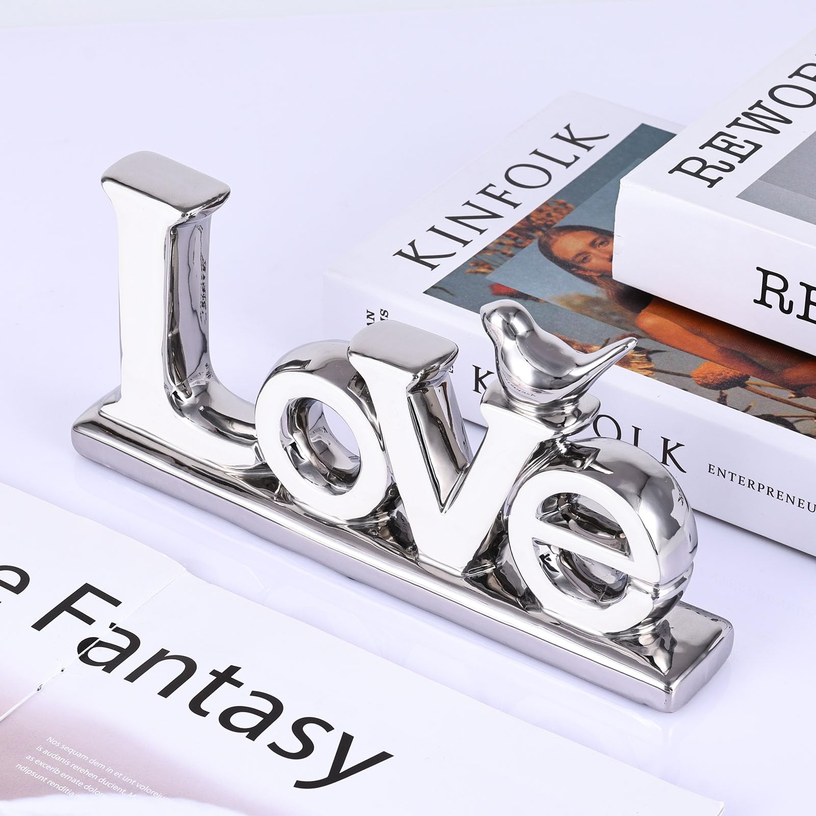 Amazon.co.jp: ラブサイン(ラブ、ホワイト+シルバー) : Home