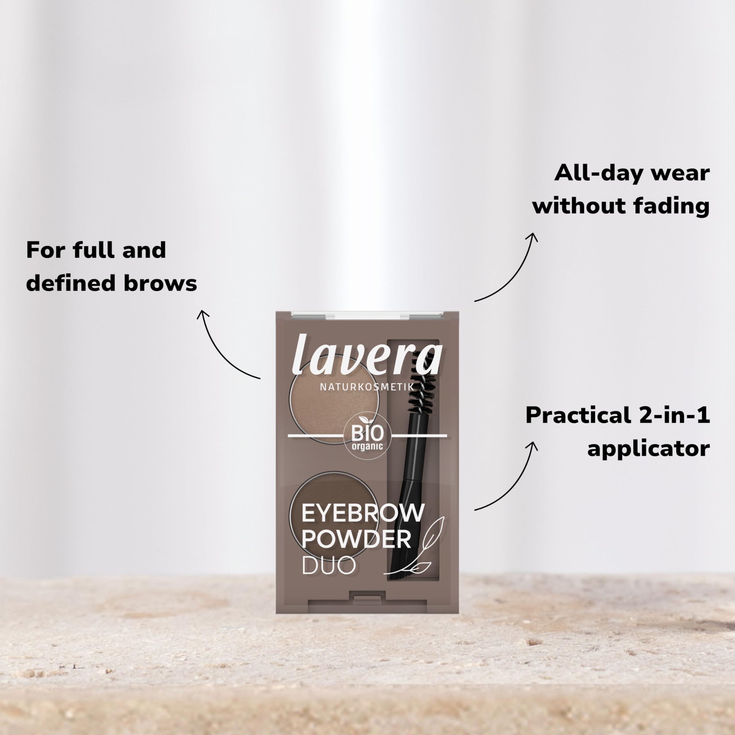 lavera Eyebrow Powder Duo, with 2-in-1 applicator, two coordinated colours, subtle to intense combinations, natural cosmetics - Image 3