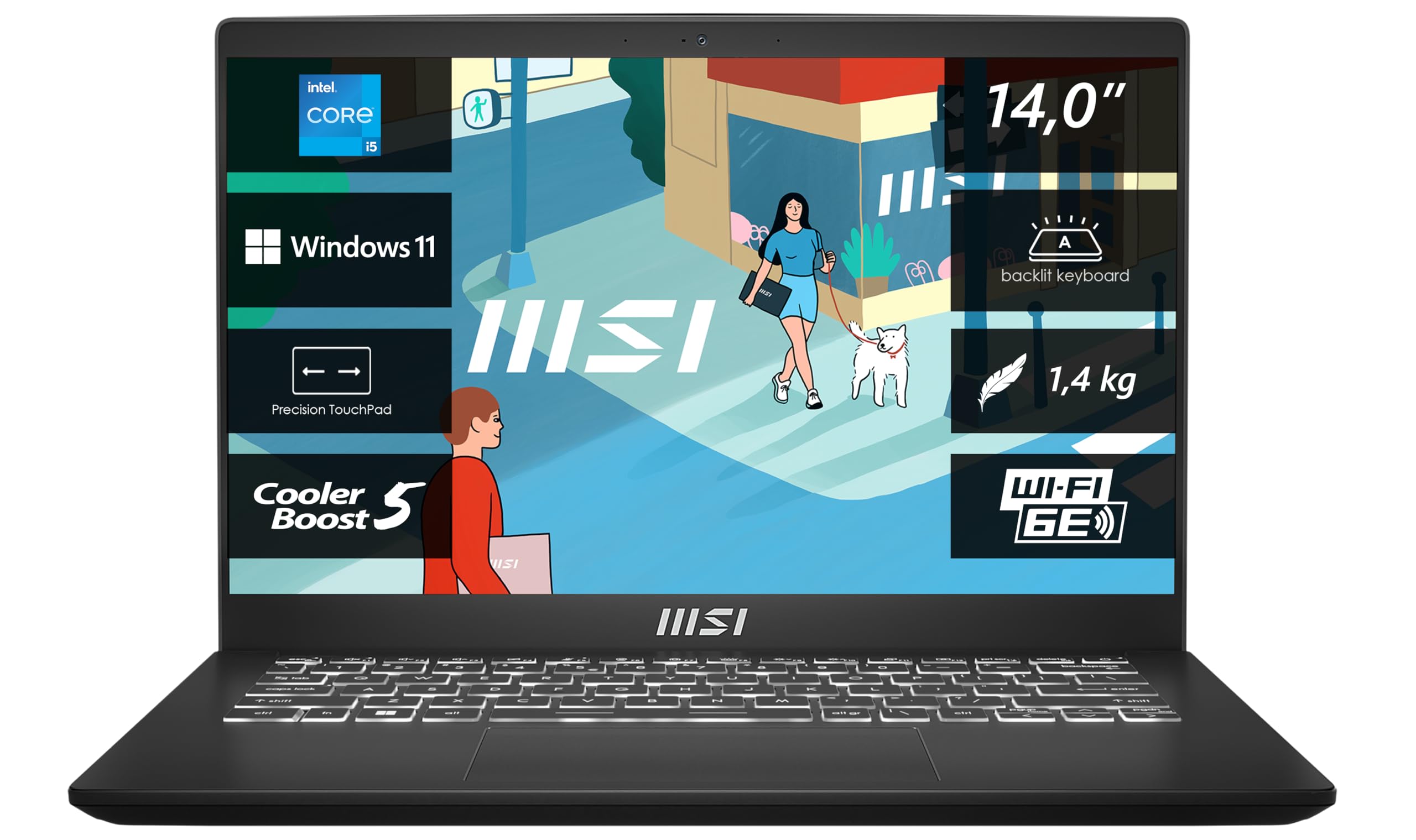 MSI Modern 14 Business Laptop, 35,7 cm (14,0 inch) FHD, Intel Core