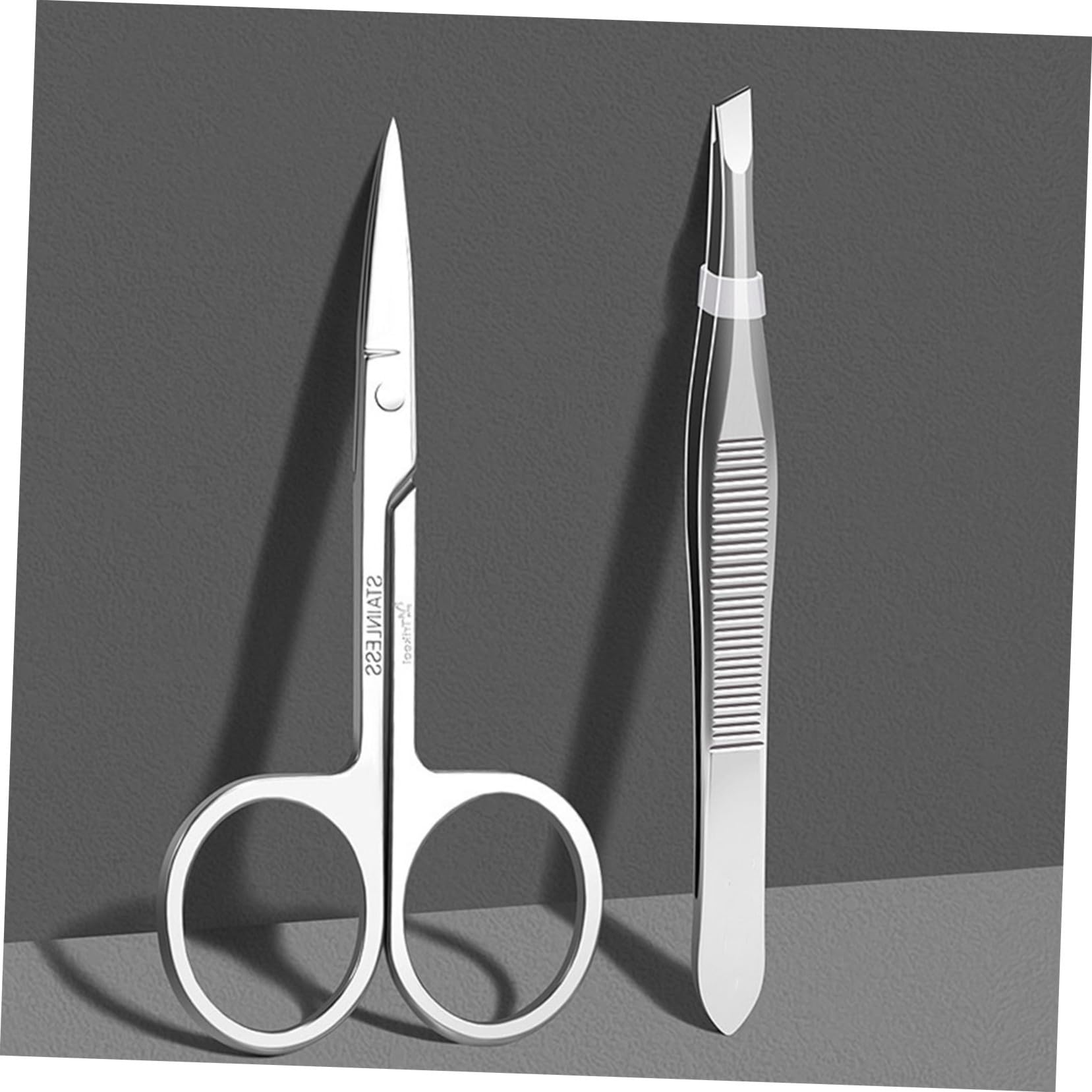 SHERCHPRY 3 Set set per rifinire sopracciglia per sopracciglia tagliacapelli per donne kit pinzette per sopracciglia fermagli per sopracciglia Acciaio inossidabile