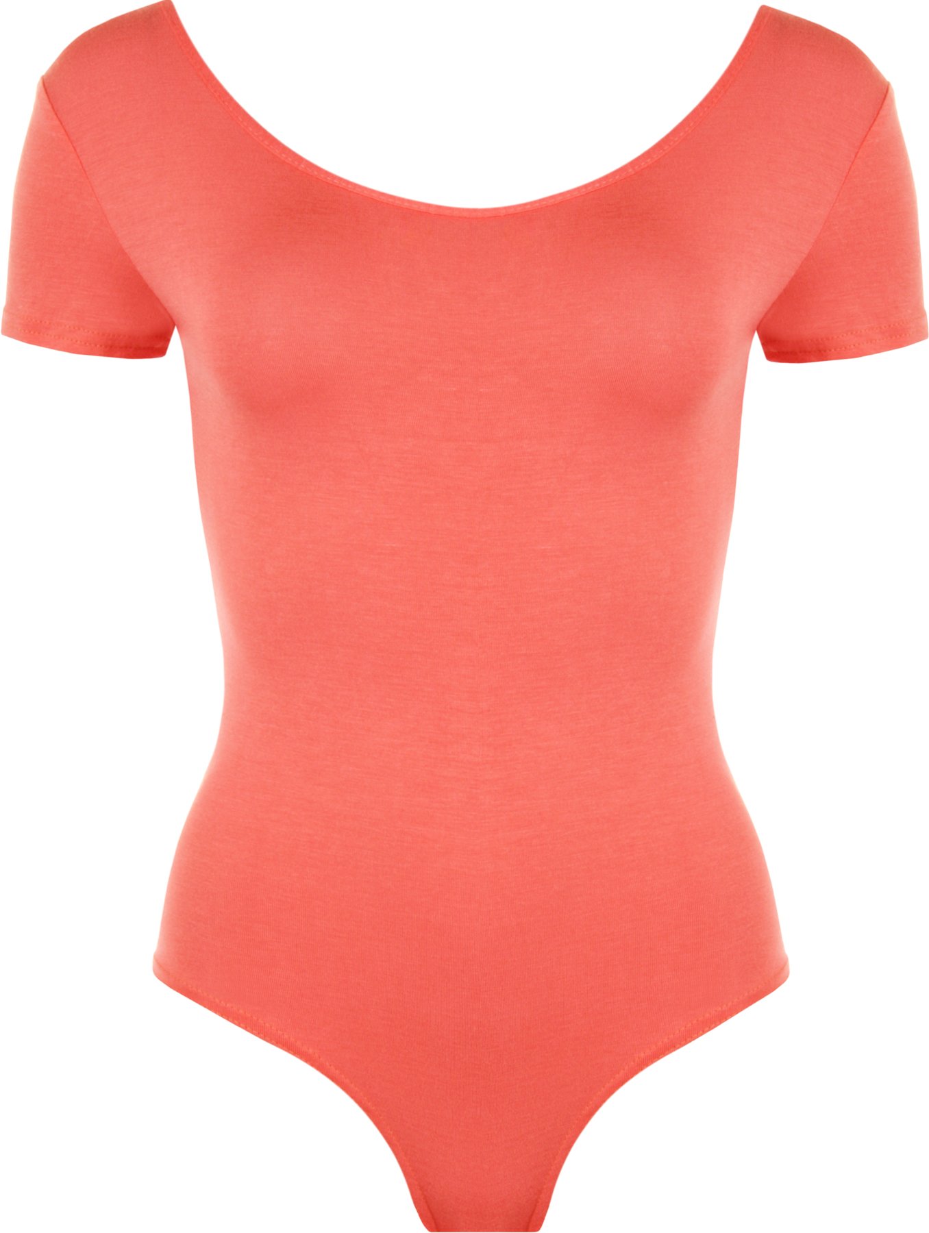 Wearall Women's Coral Stretch Bodysuit Top Leotard - 12 / 14