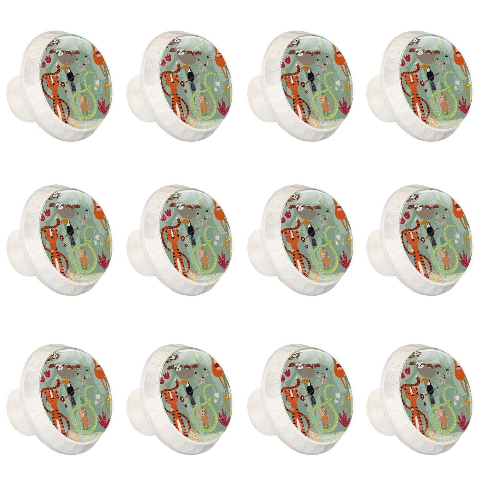 Boutons d'armoires de cuisine ronds finitions forêt tropicale