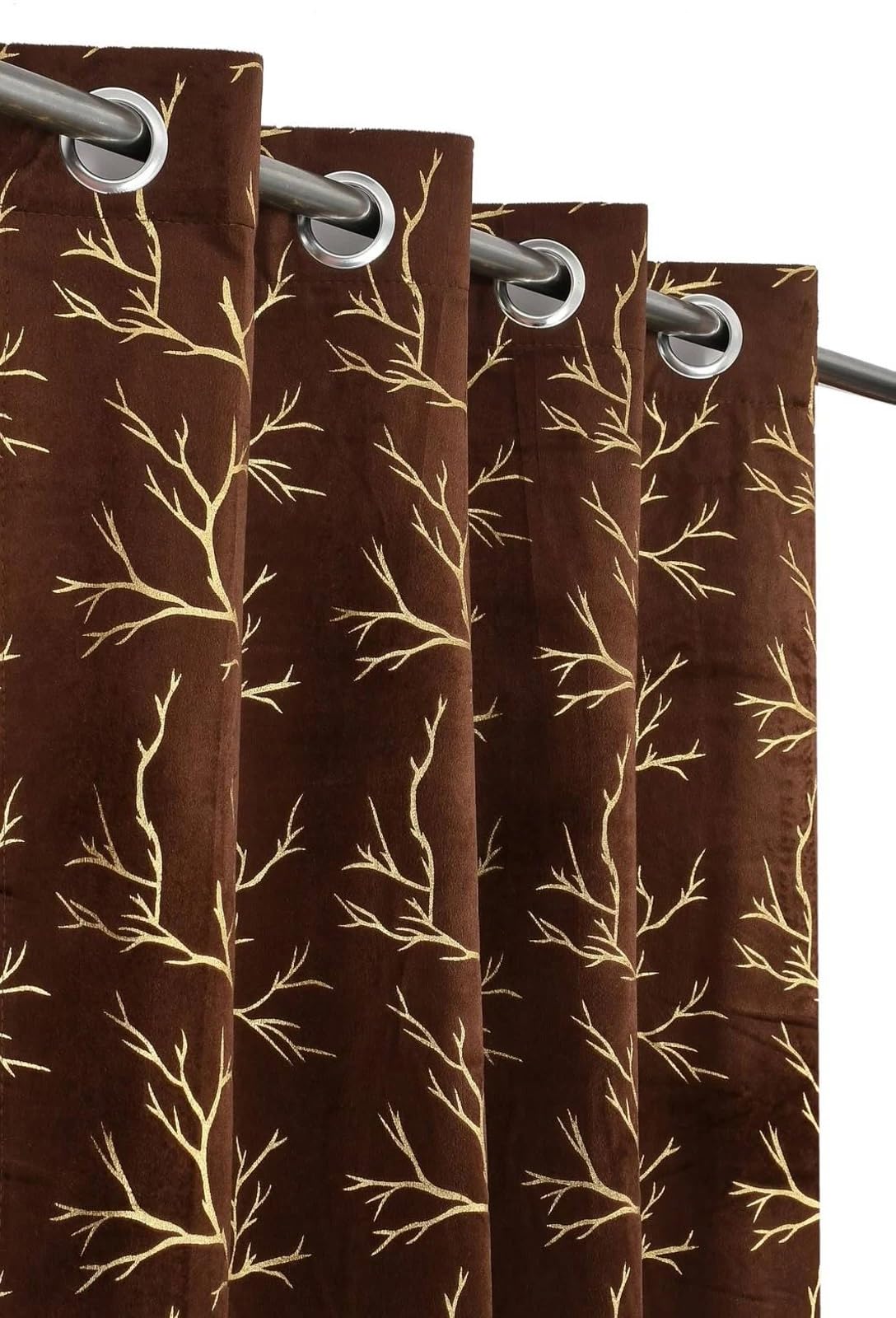 Teal Velvet Foil Curtains - 6ft Long, Easy Install -8