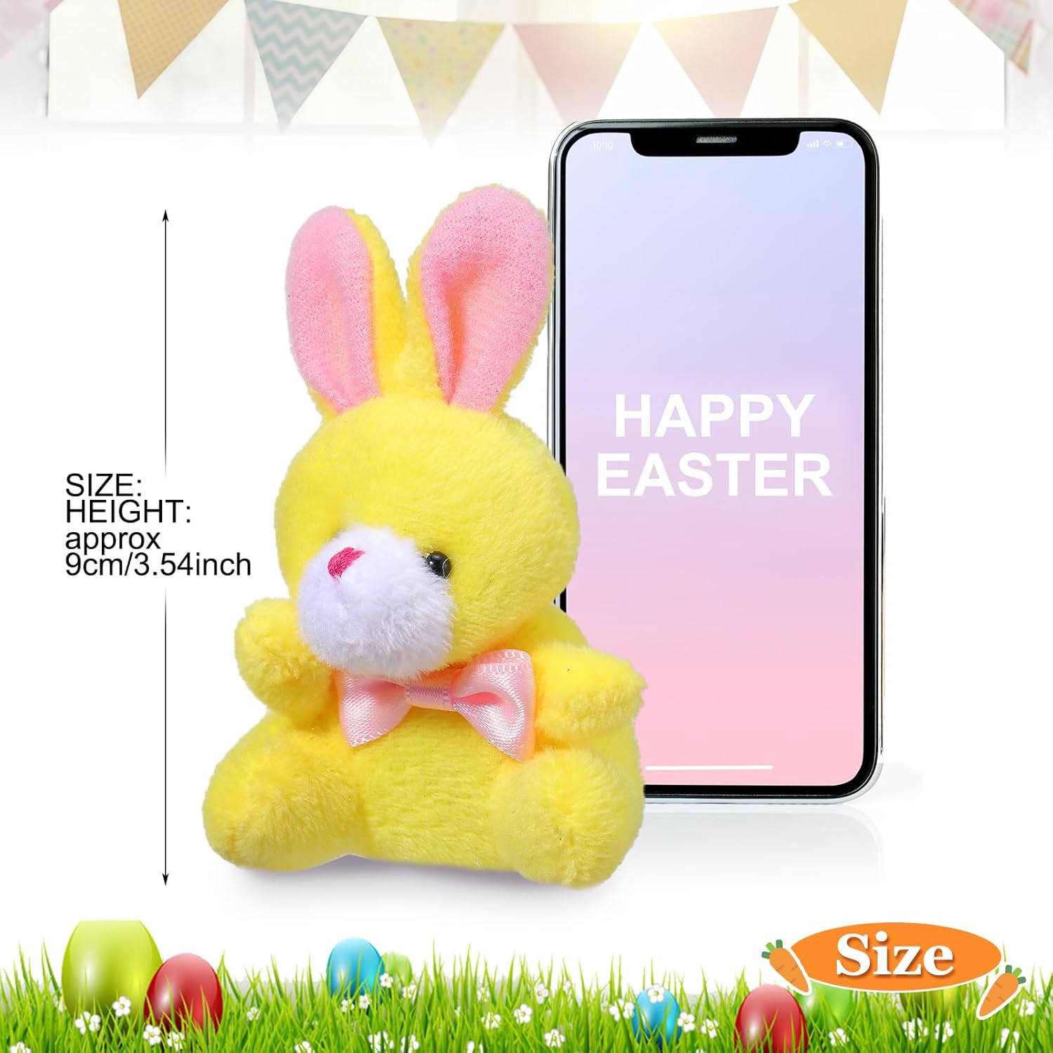 Sosation 100Pcs Easter Plush Bunny Bulk Small Stuffed Animal Bunny Colored Soft Plush Party Favor 3.54'' Mini Stuffed Rabbit for Easter Egg Filler or Baskets Filler Gift, 8 Color(Stylish Style)