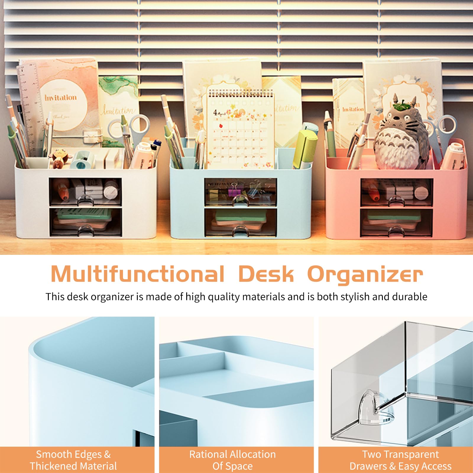 Cayxenful Desk Organiser 2 Drawers - Image 3
