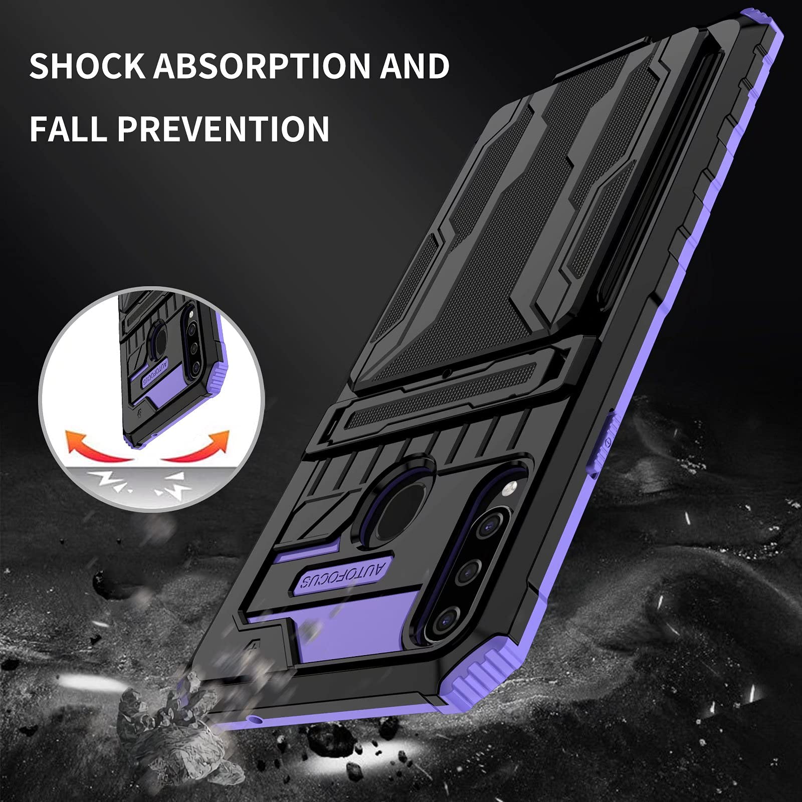 Custodia Flip Con Specchio E Leggio Per Samsung Galaxy A20s - Cover In Pelle Con Finestra Smart, Colore Viola - 4