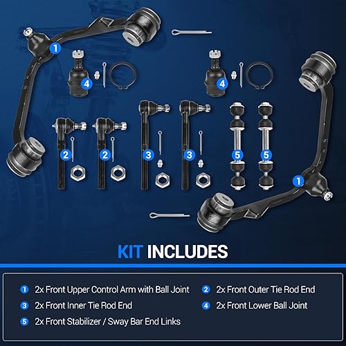 Miniatura 3 de Autoround RWD Kit de suspensión delantera brazo de control superior con rótula para Ford F-150 97-03 / F-250 97-99 / Expedition 97-02, Lincoln
