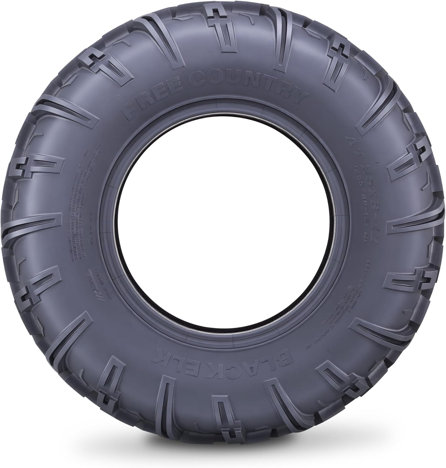 Free Country UTV ATV Tires 25X8-12 & 25X10-12 6-Ply Full Set BLACK ELK All Terrain