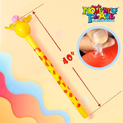 Miniatura 3 de Novelty Place 6 unidades inflables de animales con sonido  Globos de animales de safari de la selva para niños, juguetes inflables para niños,