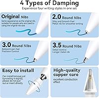 Vista 3 de Inesore para puntas de lápiz Apple, accesorios de repuesto compatibles con Apple Pencil, punta para iPencil para iPad Pro/Air/Mini, para dibujar