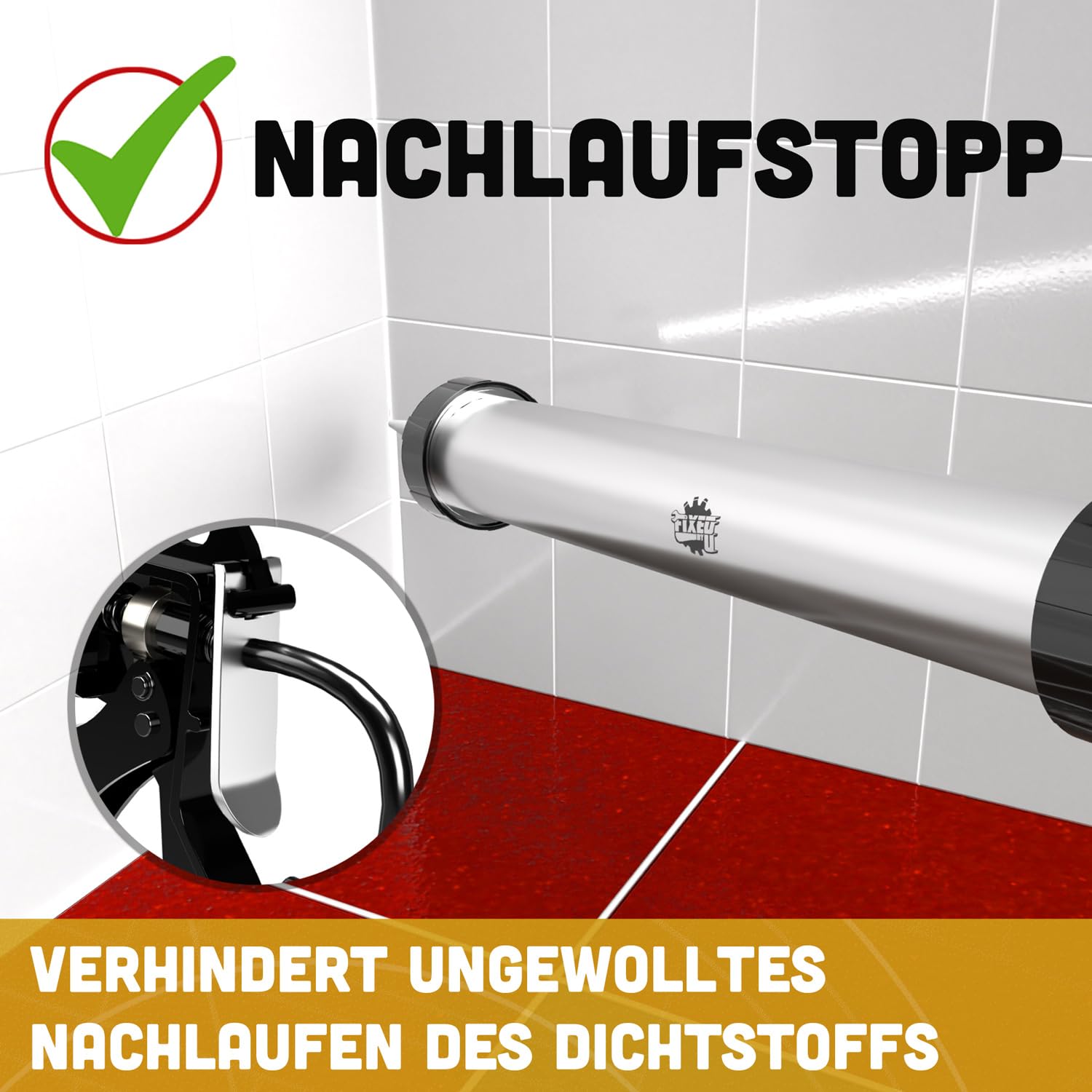 Beyer&Otto Professional Cartridge Press For Silicone, Acrylic, Mounting Adhesive, Silicone Gun Closed With 25:1 Gear Ratio, Metal Cartridge Gun, Silicone Syringe For 310 Ml Cartridges Max. 400 Ml Bag