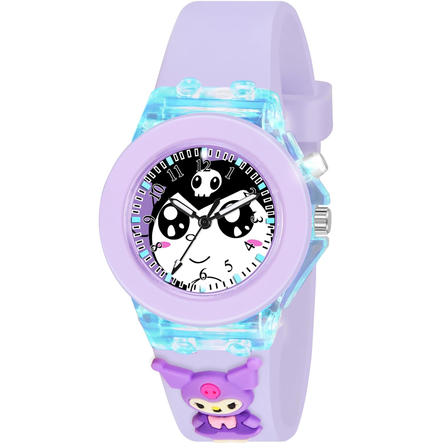 Shocknshop LED Luminous Child Kids Children Cute Cartoon Multi Color Lights Watch for Girls Boys -W327