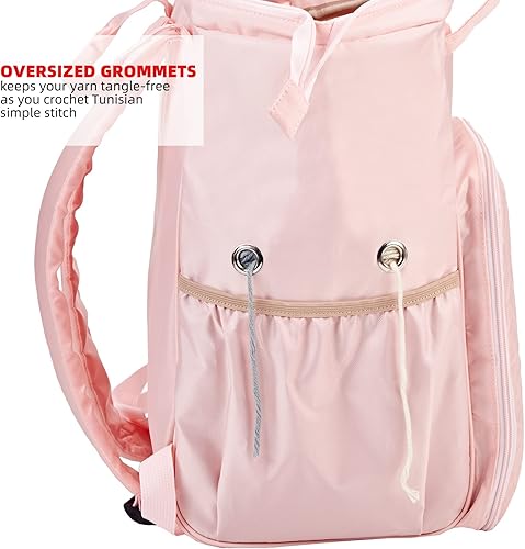 Miniatura 5 de HOMEST Organizador de bolsas de ganchillo, almacenamiento de hilo, bolsa de tejer para llevar proyectos, ganchos de ganchillo, agujas y accesorios,