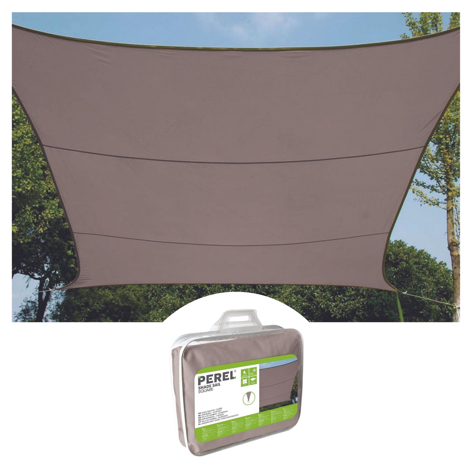 Voile d'ombrage anti-UV protection 90% toile déperlante 4x3m Perel