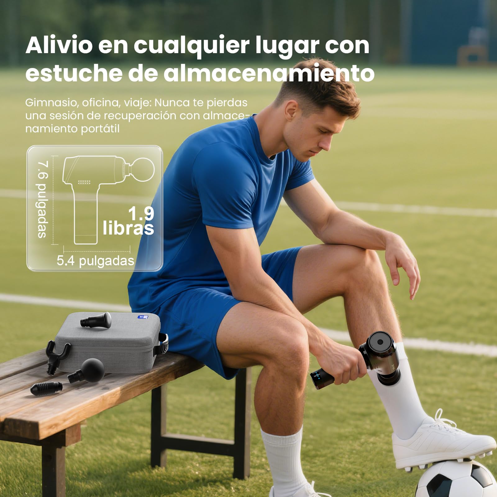 Bob and Brad T2 Pistola de Masaje Muscular, Masajeador de Tejido Profundo con Batería de 4000 mAh y Amplitud de 10 mm, Pistola de Masaje Eléctrica para Aliviar el Dolor Muscular