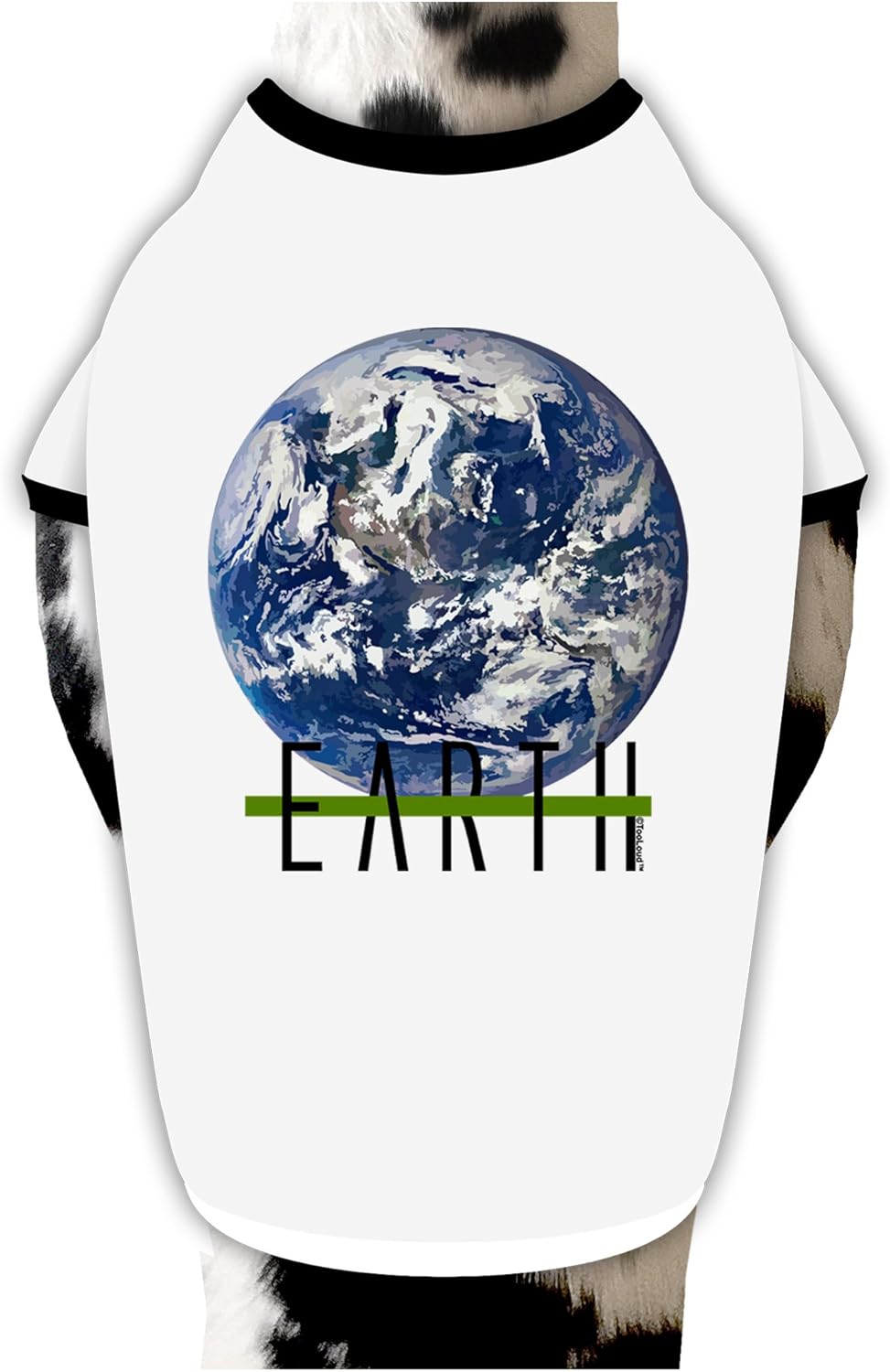 TOOLOUD Planet Earth Text Dog Shirt White with Black Medium