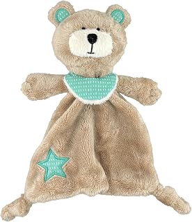 BABY-NOVA Schnuffeltuch aus weichem Stoff für Babys - Schmusetuch aus Softvelours - Niedliches Kuscheltuch für Junge und Mädchen - Bär