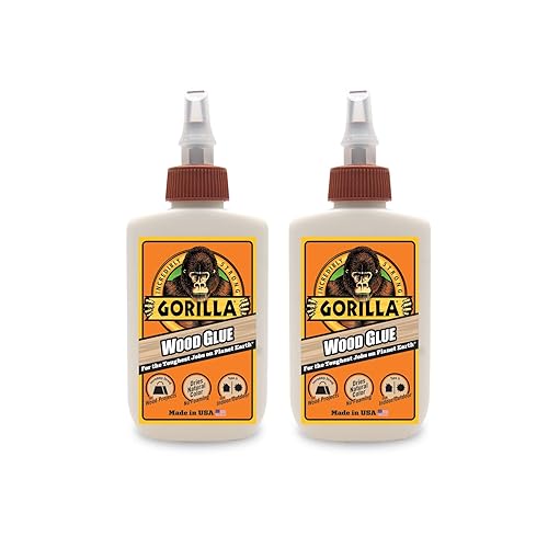 Gorilla Pegamento de madera, botella de 4 onzas, color madera natural, paquete de 2 unidades