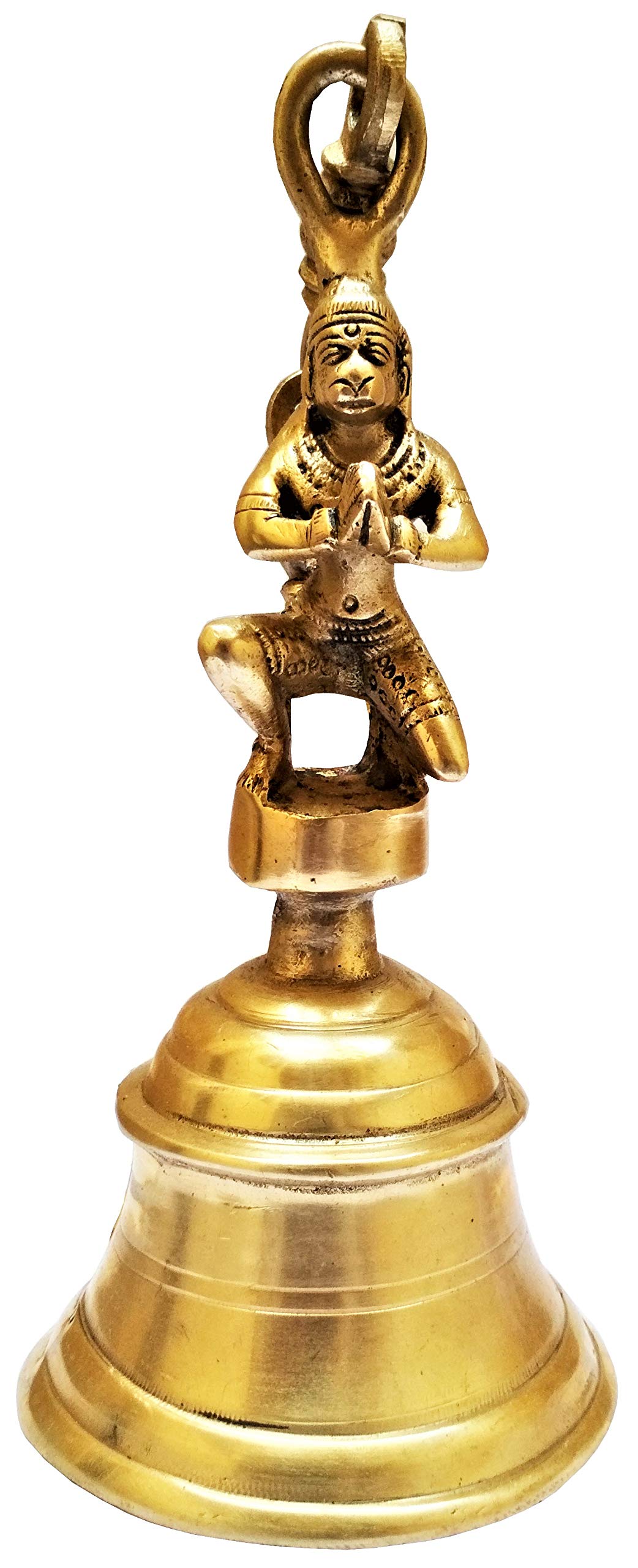 Purpledip mosiężny wiszący dzwonek Lord Hanuman: Głęboki rezonujący dźwięk (11579)