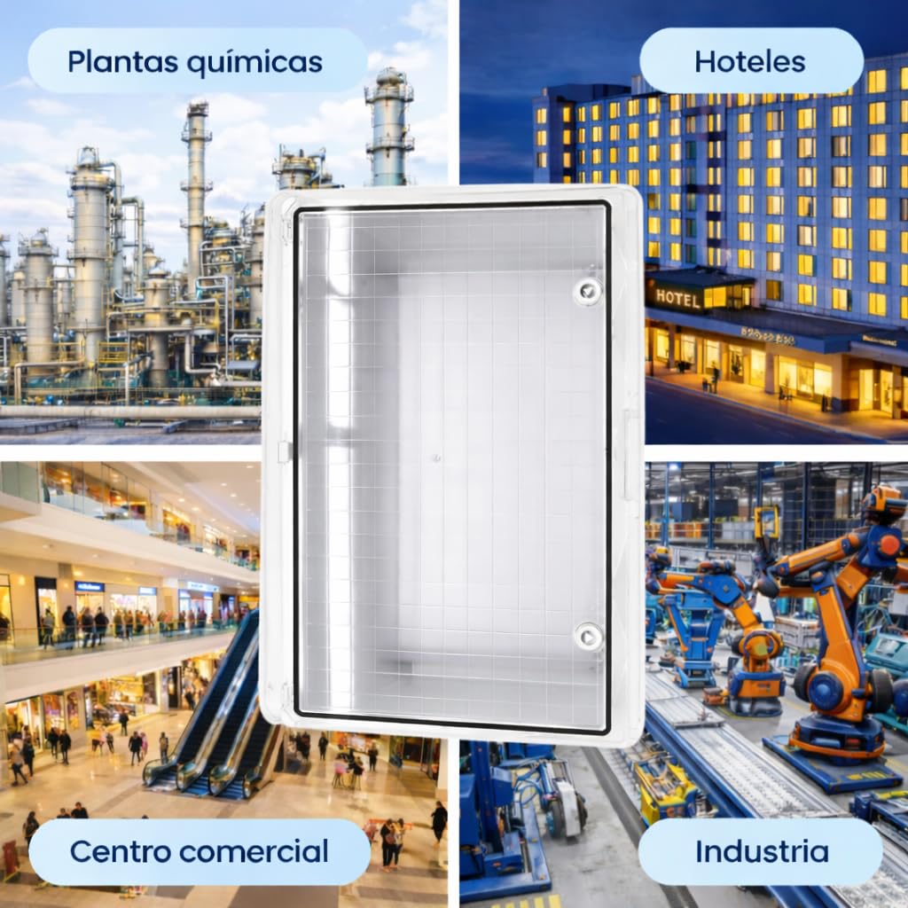 Armario Eléctrico Estanco 600x400x200 IP65 IK08 ABS con Puerta Opaca Transparente y Placa de Montaje Galvanizada Incluida