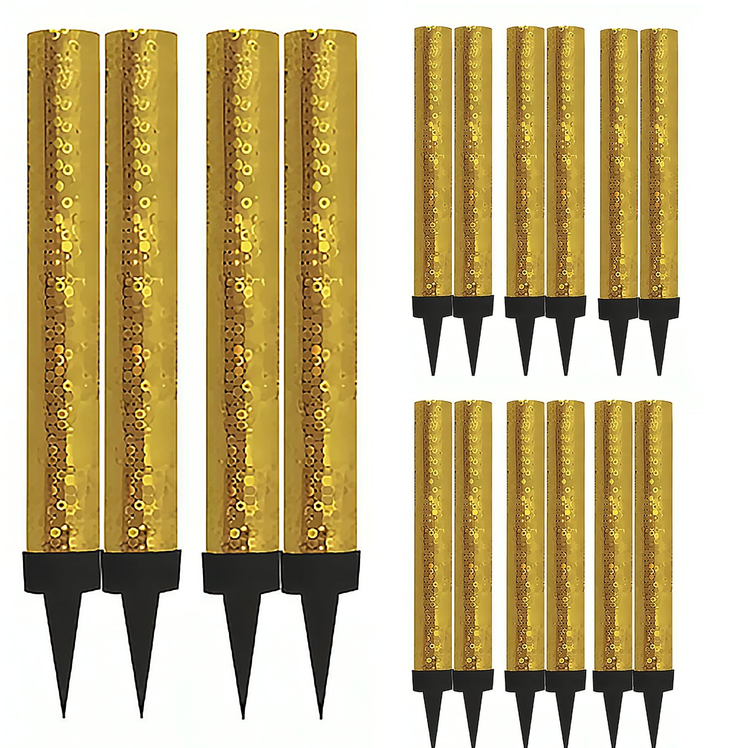 Sparkling Fountain Candles with Holder: Perfect Cake Sparklers Fountain Candles for Birthday, Wedding, Anniversary, and Party Decorations (Golden, 8 Packs of 2)