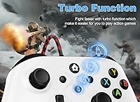 Vista 5 de Gamrombo 2 Pack Wired Controller Compatible with Xbox One SX, Xbox Series XS Windows 1011 PC Gaming Controller with Audio Jack & Volume