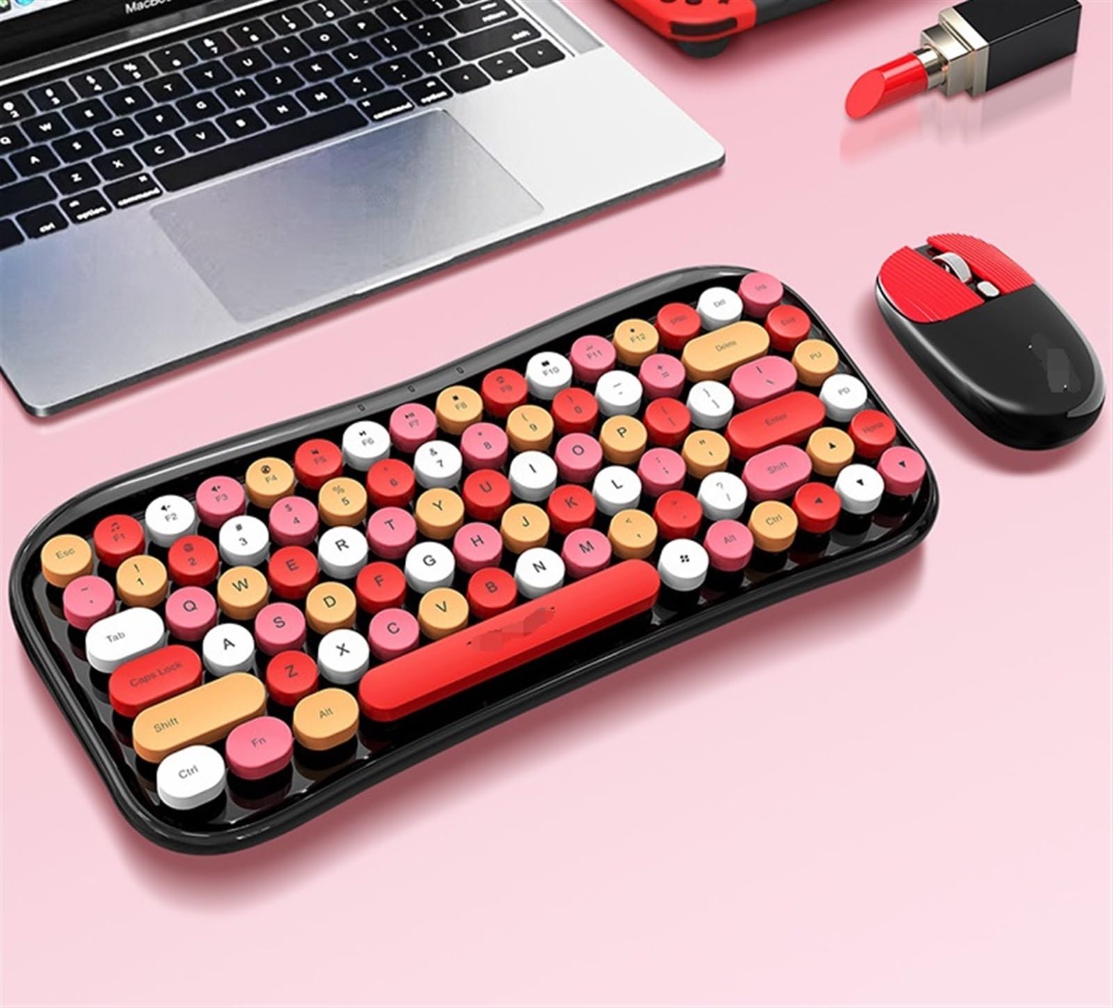 Klawiatura Mysz Zestaw 84 Klawiszy I Myszy Kompaktowy Klawiatury Z Odbiornikiem USB Do Laptopa Zestaw(Black)
