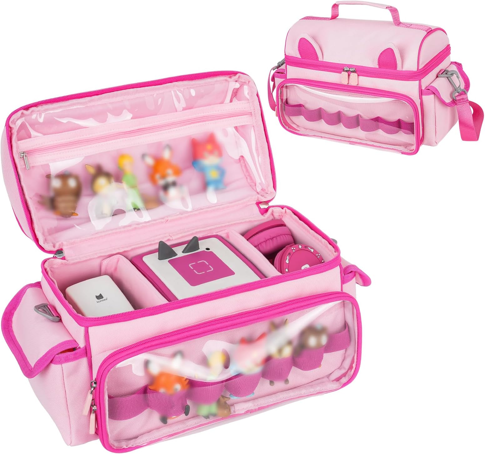 Carrying Case Compatible with Toniebox 2 & 1 Starter Set,Cute Storage Bag for Tonies Figures Characters,Tonies Headphones & Accessories (Bag Only)
