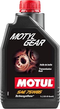 Motul Gear 75W85 Manual Transmission Fluid Technosynthese Synthetic Gear Oil, GL-4 Performance for Smooth Shifting & Wear Protection, 1 Liter