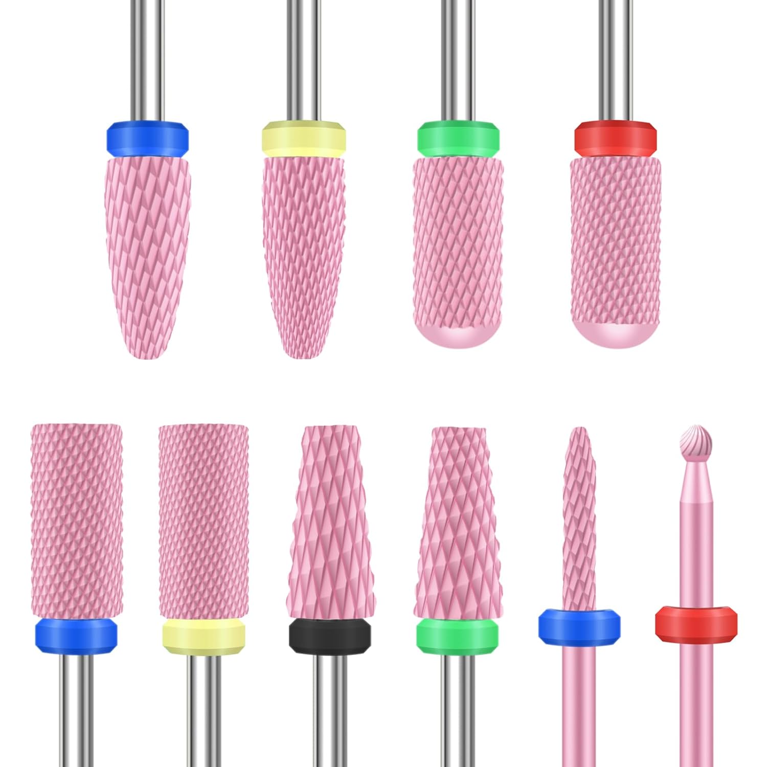 Depvko 10PCS Ceramic Nail Drill Bits, Professional 3/32 inch Electric Manicure Pedicure Drill Bits Nail Tech Set for Acrylic Gel Nails, Efile Cuticle Remover Safety Bit for Nail Drill File, Pink Depvko 10PCS Ceramic Nail Drill Bits, Professional 3/32 inch Electric Manicure Pedicure Drill Bits Nail Tech Set for Acrylic Gel Nails, Efile Cuticle Remover Safety Bit for Nail Drill File, Pink