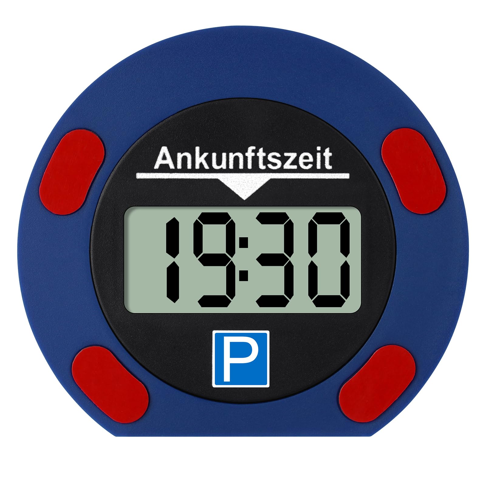 vsshe Elektronische Parkscheibe, Digitale Parkscheibe Auto, Digitale Parkuhr mit Taktungseinstellung, Parkscheibe Elektrisch | Doppelseitiges Großdisplay, präzise Zeitmessung, Rund Elektrische Parkuhr