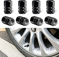 Vista 1 de Ziciner 8 PCS Tapas de Vástago de Válvula de Neumático de Coche, Cubiertas de Válvula de Rueda de Aleación de Aluminio con Anillo O de Goma, Juego