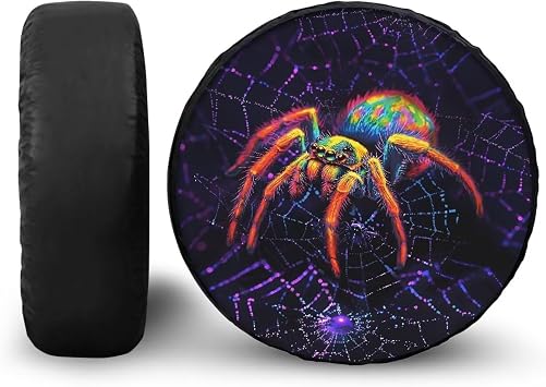 Amzbeauty Colored Spider Web Print Durable Spare Tire Shield Scratch Free Weather Resistant