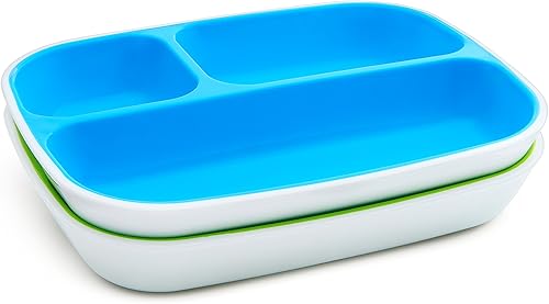 Miniatura 5 de Munchkin Splash - Juego de 4 platos divididos para niños pequeños color azul y verde