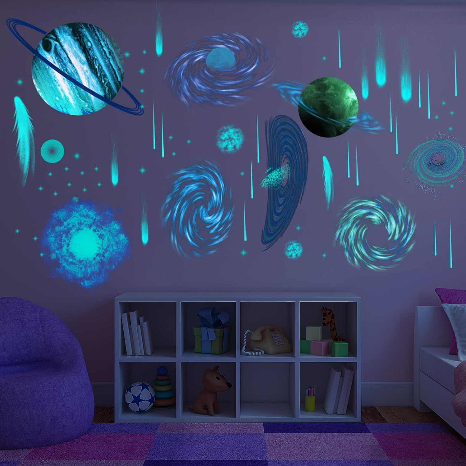 3 Sheets Glow in The Dark Stars Wall Stickers 3D Adhesive