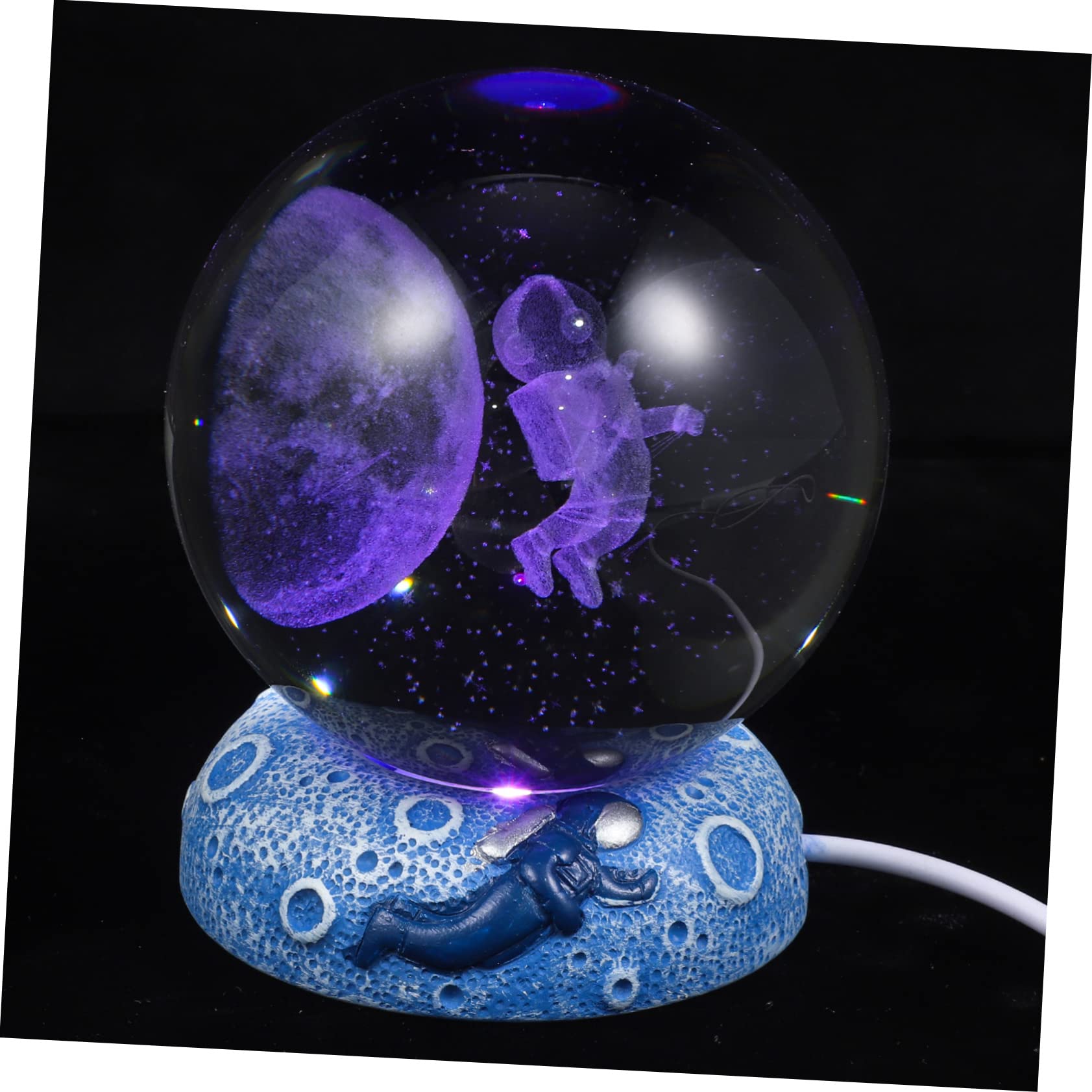 Homoyoyo Led Crystal Ball Night Lamp Crystal Ball Statue Home Decor Boys and Girls' Room Night Light