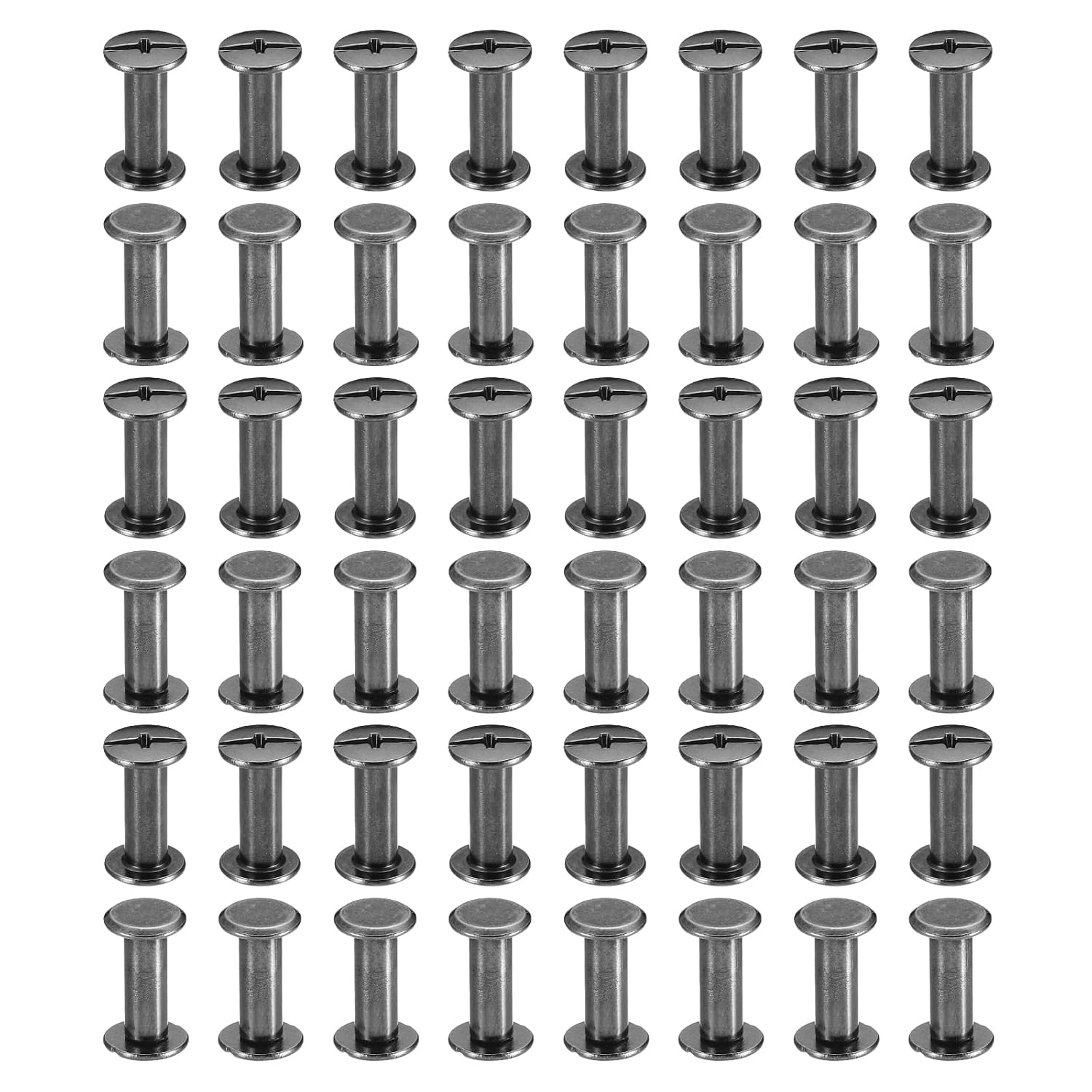 50 Sets Chicago Screws, M5x14mm Chicago Screws Phillips Binding Post Screw Bolts Leather Rivets Fasteners Connectors Steel for Leather Belt Scrapbook Photo Albums, Black