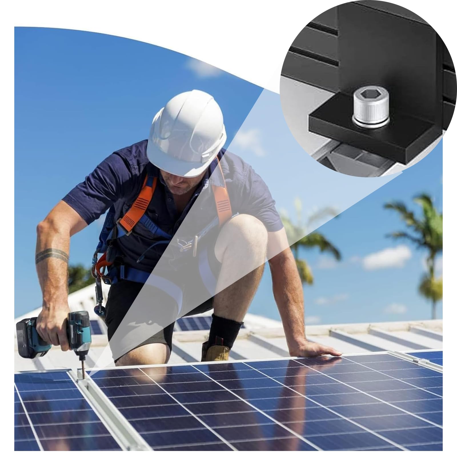 20 Stück Solarpanel Halterung Endklemmen, 35mm Aluminium PV Modul Klemmen Kit, Z-Halterung für Solarpanel Befestigung, Solarhalterungen Solarmodulhalter für Wohnmobil Flachdach Boot