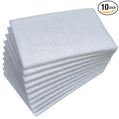 10 PCS White Scouring Pads Heavy Duty Household Cleaning Scrubber with Non-Scratch for Cleaning pots, Pans, Dishes, countertops, stoves, Tile, Baseboard, Walls and Windows
