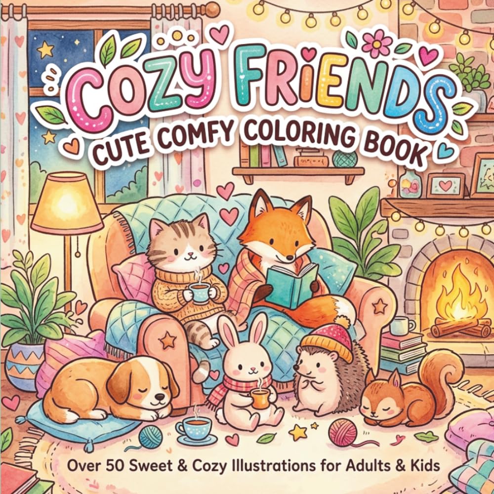 Cozy Friends Cute Comfy Coloring Book